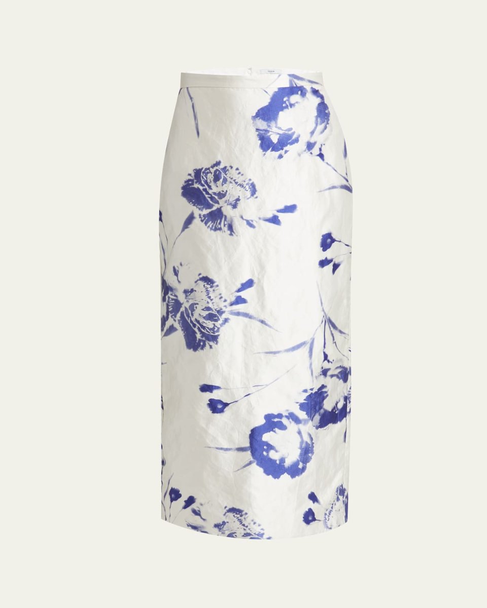 Floral Pencil Midi Skirt